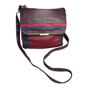 Relic by Fossil Crossbody Bag – Colorblock Faux Leather – Burgundy, Red & Blue –